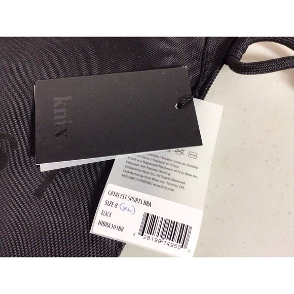 KNIX Catalyst Sports Bra Solid Black Wireless Seamless Size 8 NEW - Picture 5 of 6